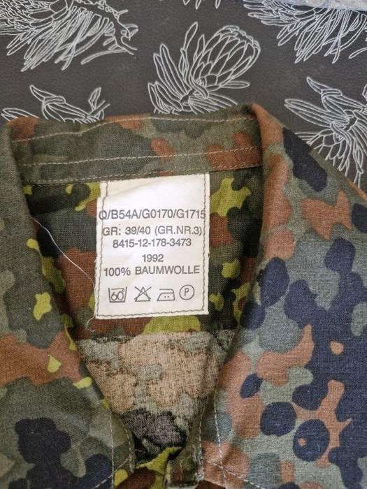 German Flecktarn Camo Jacket. 51 Cm Armpit to Armpit.