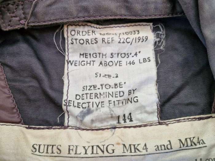 RAF Flight Suit Mk4/4A as used by the SAAF 1959. 52 Cm Armpit to Armpit.