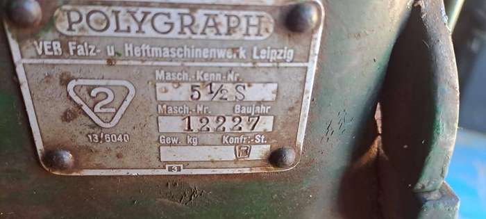 1940s POLYGRAPH VEB Falz- u. Heftmaschinenwerk Leipzig wire fed book binding tool used in the printi