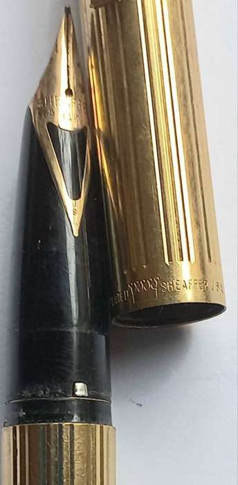 Vintage Sheaffer Gold Electroplated White Dot Fountain Pen with 14k Gold Nib