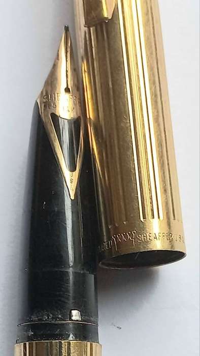 Vintage Sheaffer Gold Electroplated White Dot Fountain Pen with 14k Gold Nib