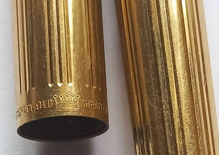 Vintage Sheaffer Gold Electroplated White Dot Fountain Pen with 14k Gold Nib