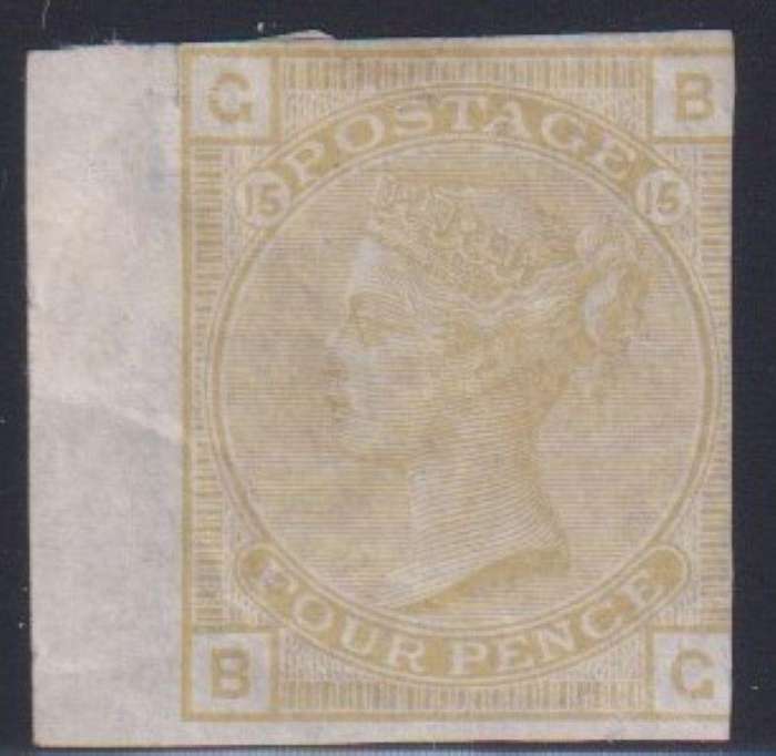 GREAT BRITAIN 1877 4d COLOUR TRIAL PLATE 15 - RARE!