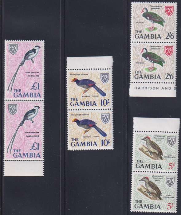 GAMBIA 1966 BIRDS UNMOUNTED MINT PAIRS & PITCAIRN 1964 BIRDS UM