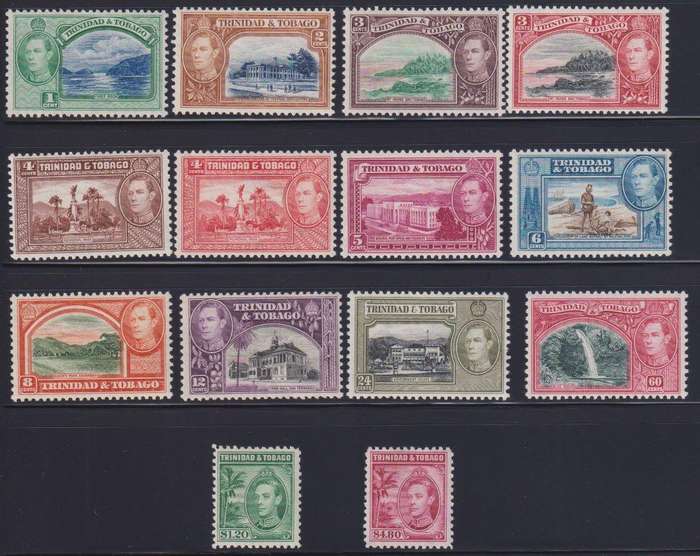 TRINIDAD & TOBAGO 1938 KGV1 SET FINE MINT- SG 246-56 CV £130