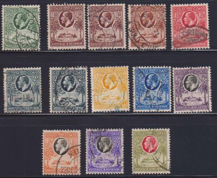 GOLD COAST 1928 KGV SET SOUND USED SG 103-12 - CV £60