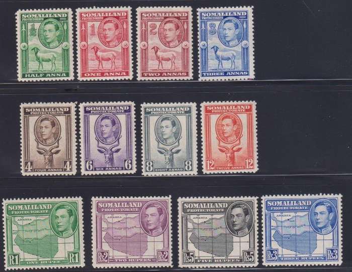 SOMALILAND 1938 KGV1 SET SG 93-104 FINE MINT - CV £150