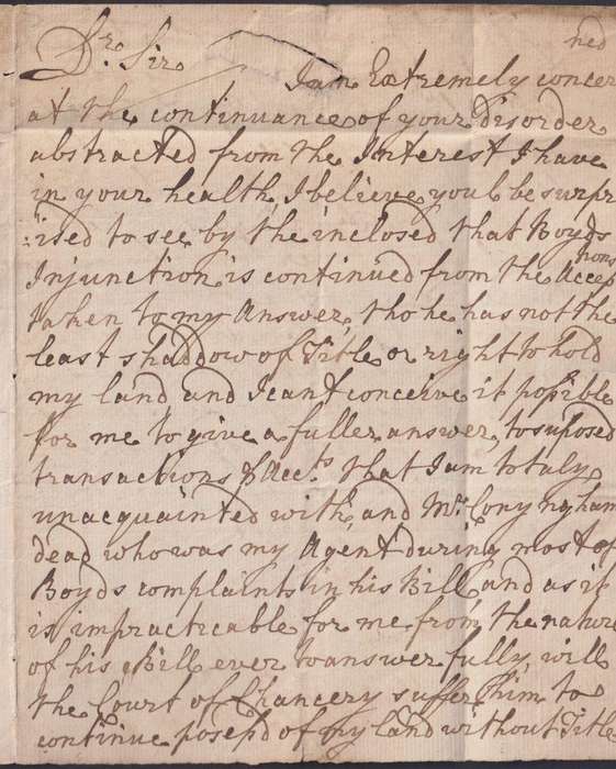 GREAT BRITAIN 1760 1d LONDON "DOCKWRA" FROM LORD CONGYHAM