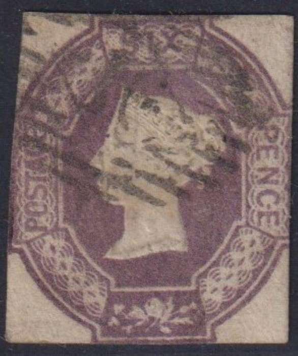 GREAT BRITAIN 1847 6d EMBOSSED "GREENISH" BACK SOUND USED