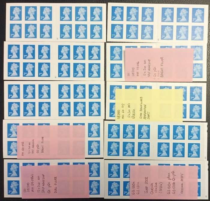GREAT BRITAIN SPECIALISED COLLECTON OF 1st & 2nd CLASS BOOKLETS 2001-3 FACE £700