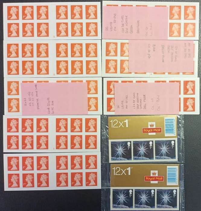 GREAT BRITAIN SPECIALISED COLLECTON OF 1st & 2nd CLASS BOOKLETS 2001-3 FACE £700