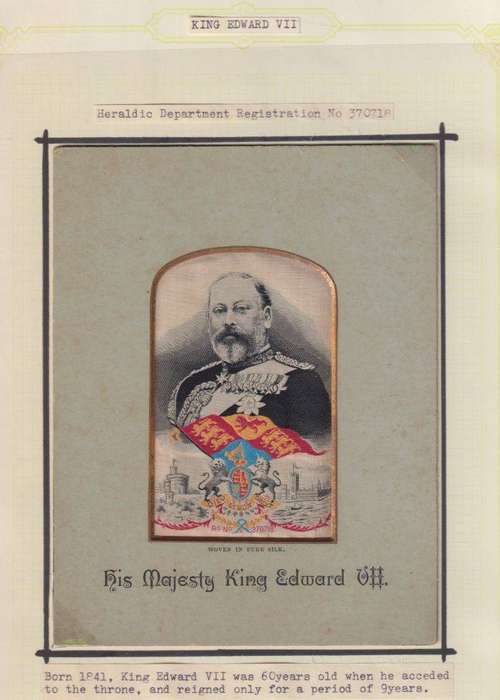 GB 1902 KEV11 HERALDIC DEPARTMENT SILK CARD-A SUPERB ADDITION TO YOUR COLLECTION