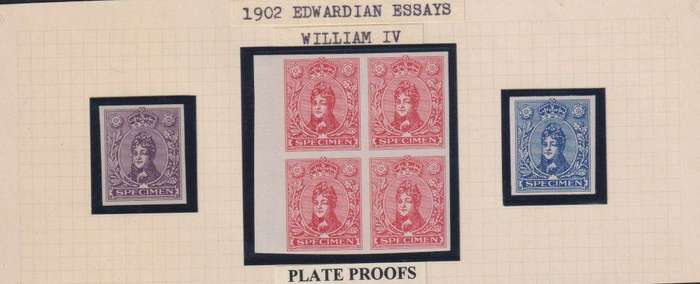 GREAT BRITAIN 1902 EDWARDIAN ESSAYS - PLATE PROOFS- A SUPERB LOT-SCARCE!