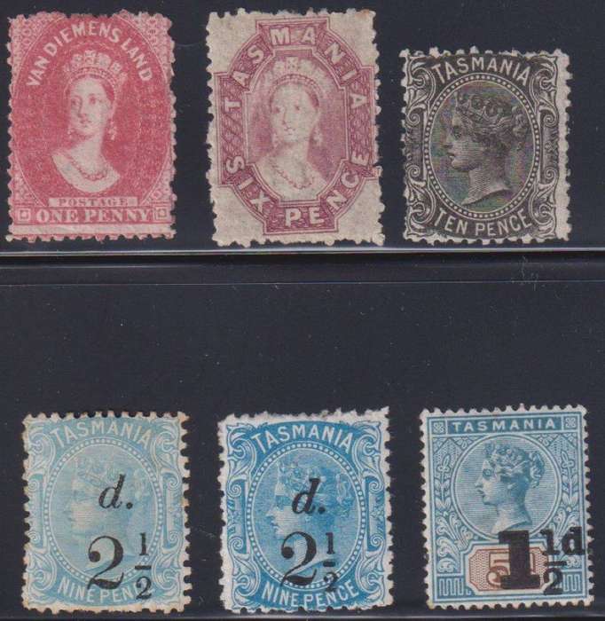 TASMANIA, AUSTRALIA LOVELY QVIC MINT LOT - HIGH CV!
