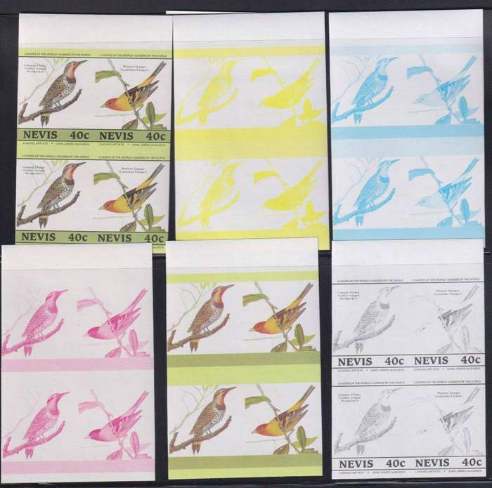 NEVIS - BIRDS, PROGRESSIVE PROOFS - A LOVELY LOT
