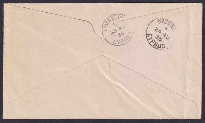 EGYPT - 1935 FLIGHT - CAIRO-LIMASSOL,CYPRUS- SUPERB