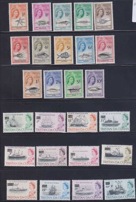 TRISTAN DA CUNHA 1960 SET MINT & LATER OVERPRINTED SET UM
