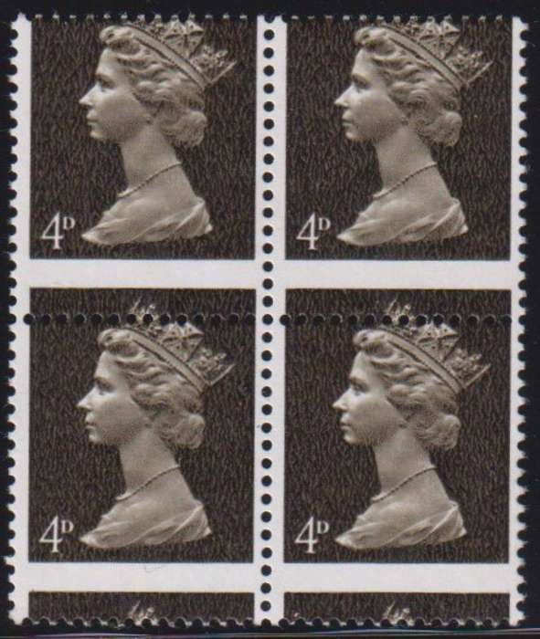 GB 1968 QE11 MACHIN 4d MISPERFORATED M/UM