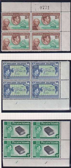 PITCAIRN ISLANDS 1940 KGV1 SET IN CONTROL BLOCKS - VERY SCARCE!!