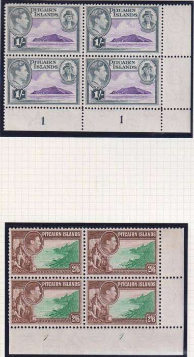 PITCAIRN ISLANDS 1940 KGV1 SET IN CONTROL BLOCKS - VERY SCARCE!!
