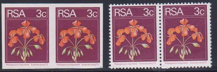 SA 1974 3c GERANIUM IMPERFORATE PAIR SUPERB UM SACC R3000