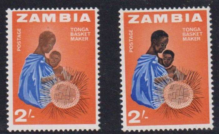 ZAMBIA 1964 2/- BLACK (DETAILS OF HEAD) OMITTED SUPERB UNMOUNTED MINT SG 103a CV £350