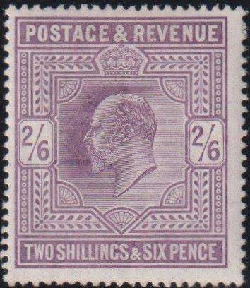 GREAT BRITAIN 1902 KEV11 2/6 LILAC FINE MINT  SG 260 CV £275