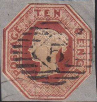 GREAT BRITAIN 1847 10d EMBOSSED  SOUND USED