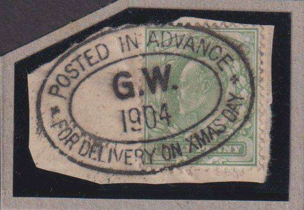 GB 1904 KEV11 1/2d "POSTED IN ADVANCE FOR DELIVERY ON XMAS DAY" - SCARCE CANCELLATION