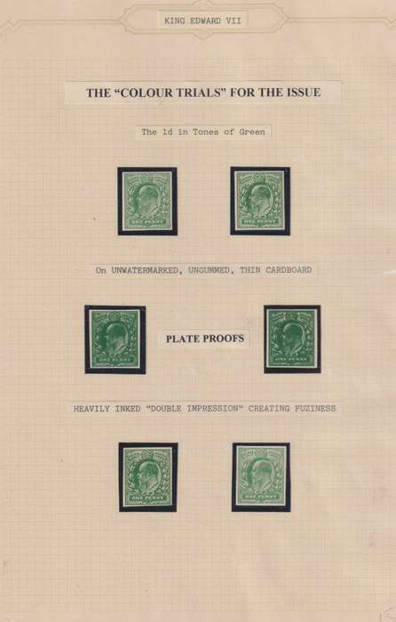 GREAT BRITAIN 1902 KEV11 COLOUR TRAIALS & PROOFS - SCARCE & VERY UNUSUAL