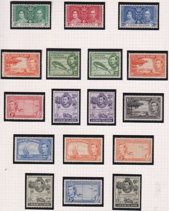 CAYMANS 1938-48 KGV1 SET WITH SHADES FINE HINGED MINT & 1948 RSW UM SG 115-126s CV £225