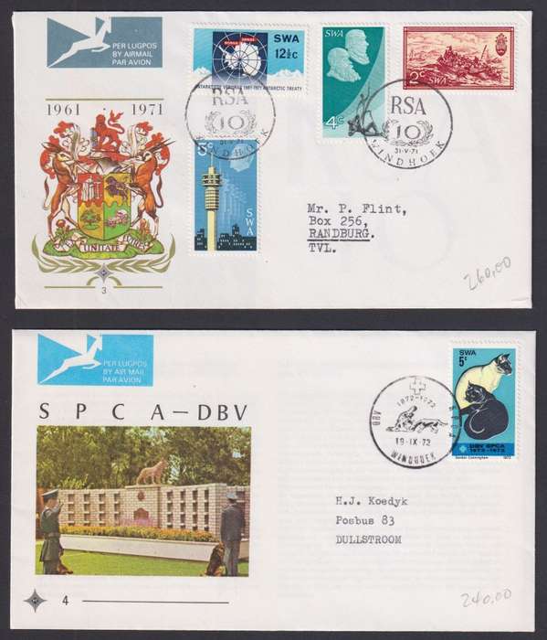 SWA OFFICIAL FDC'S 1-4