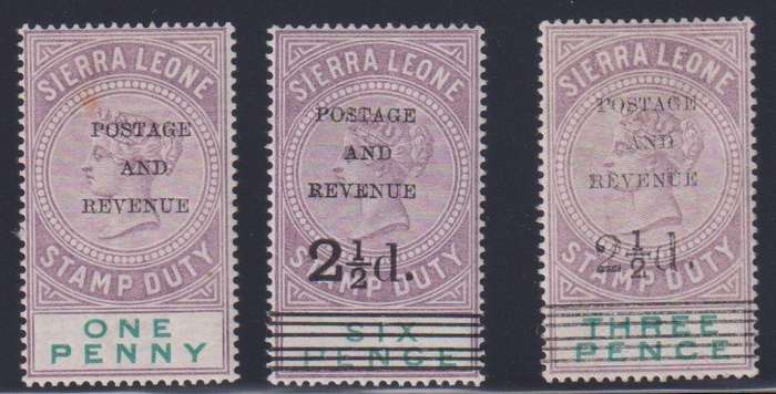 SIERRA LEONE 1897 QVIC ISSUES MINT