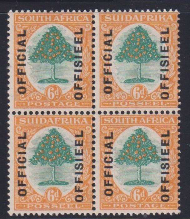 SA 1928 6d PRETORIA OFFICIAL M/UM BLOCK - SACC O7