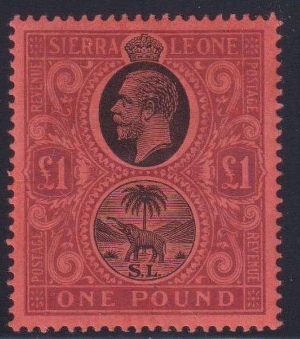 SIERRA LEONE 1912 KGV £1 FINE HINGED MINT SG 128 CV £250