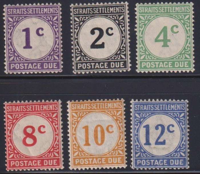 STRAITS SETTLEMENTS 1924-6 POSTAGE DUES HINGED MINT SG D1-6
