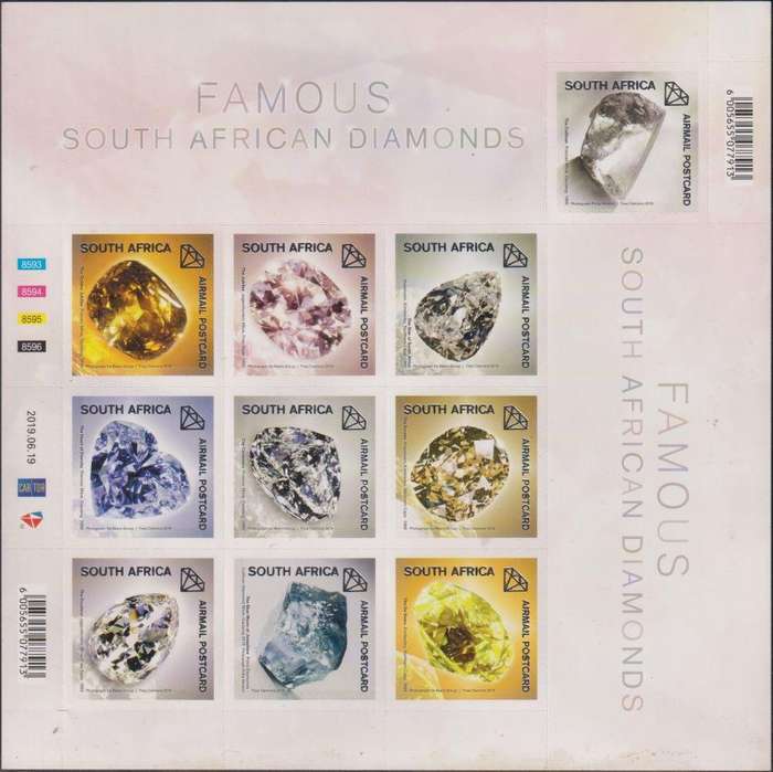 RSA 2019 FAMOUS DIAMOND SHEET SUPERB UNMOUNTED MINT