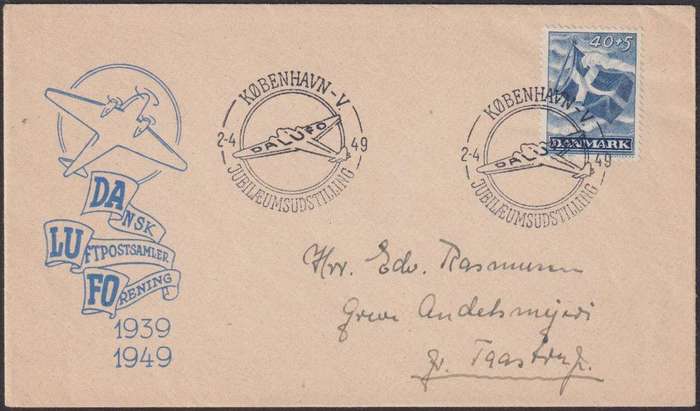 DENMARK SUPERB LOT OF AIRMAIL COVERS 1930's TO 1960's