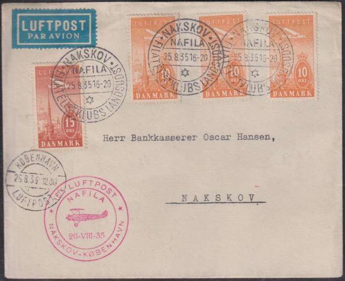 DENMARK SUPERB LOT OF AIRMAIL COVERS 1930's TO 1960's