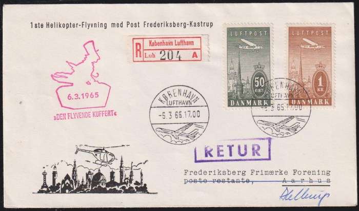 DENMARK SUPERB LOT OF AIRMAIL COVERS 1930's TO 1960's