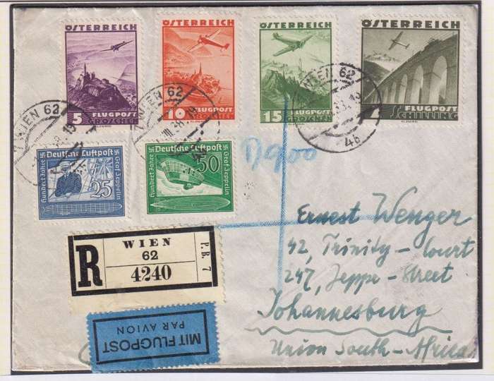 AUSTRIA - GERMANY 1938 COVERS MIXED STAMPS - ZEPPELINS