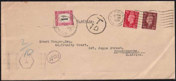 UNION POSTAGE DUES ON INCOMING COVERS/CARDS - SUPERB LOT