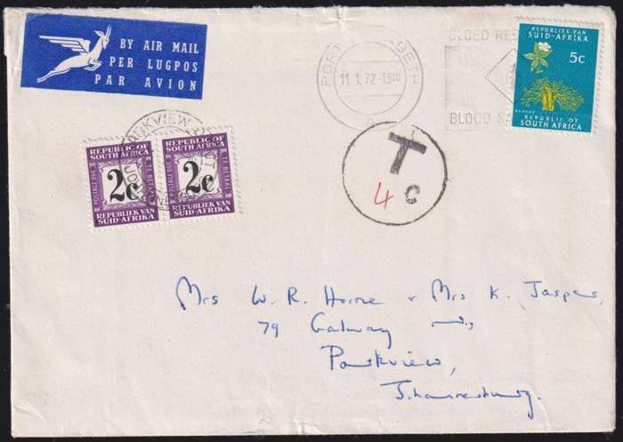 RSA POSTAGE DUES ON INCOMING COVERS - SUPERB LOT
