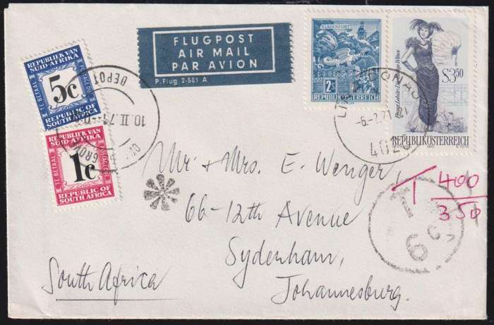 RSA POSTAGE DUES ON INCOMING COVERS - SUPERB LOT