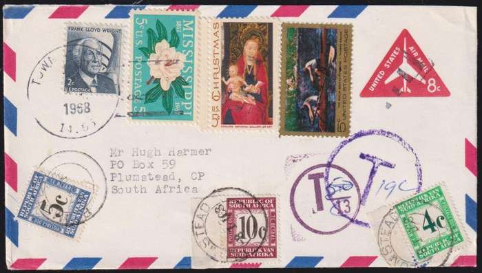 RSA POSTAGE DUES ON INCOMING COVERS - SUPERB LOT