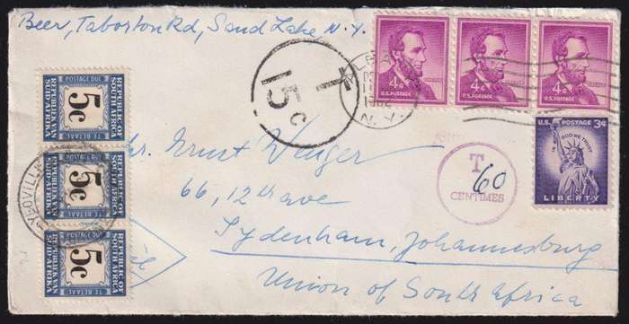 RSA POSTAGE DUES ON INCOMING COVERS - SUPERB LOT