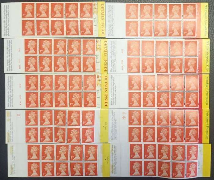 GREAT BRITAIN 1995-1998 1st BOOKLETS - ALL DIFFERENT FACE VALUE £799 (R19000)!!