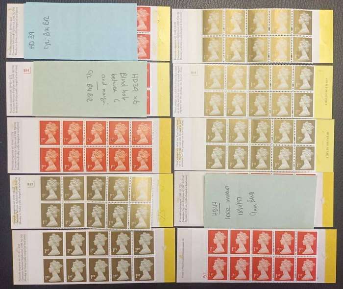 GREAT BRITAIN 1995-1998 1st BOOKLETS - ALL DIFFERENT FACE VALUE £799 (R19000)!!