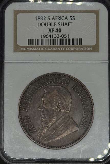ZAR PAUL KRUGER 5/- DOUBLE SHAFT GRADED