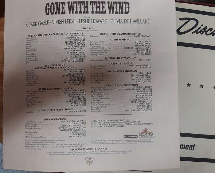 *Reduced* Gone With The Wind Laserdisc (5 disc set, incl booklet)